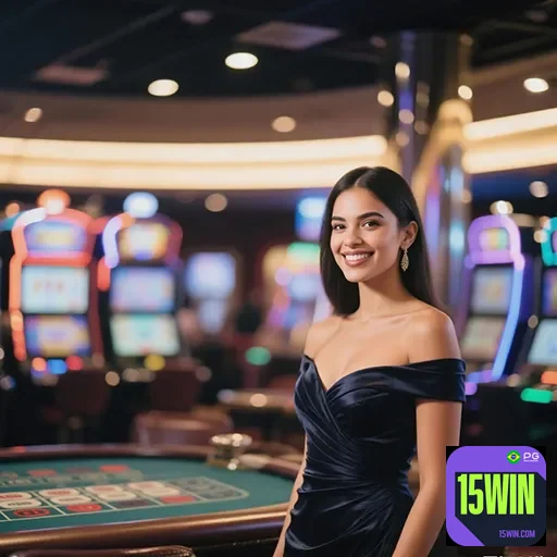 Imagem do site 15win com destaque para jogos de cassino e apostas online